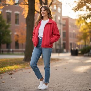 Kaelin Ski Jacket Windbreaker Women's Lightweight Neon Pink Lined Vintage L/P